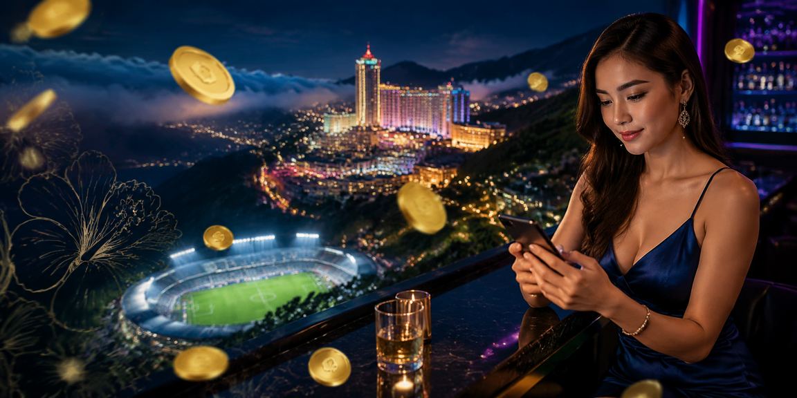 Suasana pertaruhan bola sepak di kawasan Genting Highlands pada waktu malam
